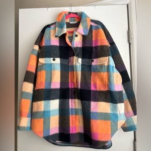 Alpine Design Colorful Plaid Shacket size XL